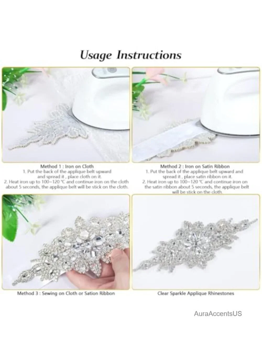 Rhinestone Wedding Sash Dress Belt Crystal Trim Bridal Belt
